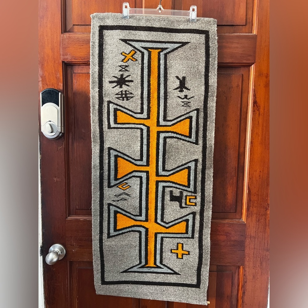 Handwoven Navajo Wool Wall Hanging Vintage Rug Southwestern, Indigenous Textile